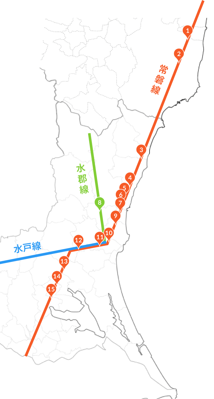主要取引先駅一覧を示す駅一覧